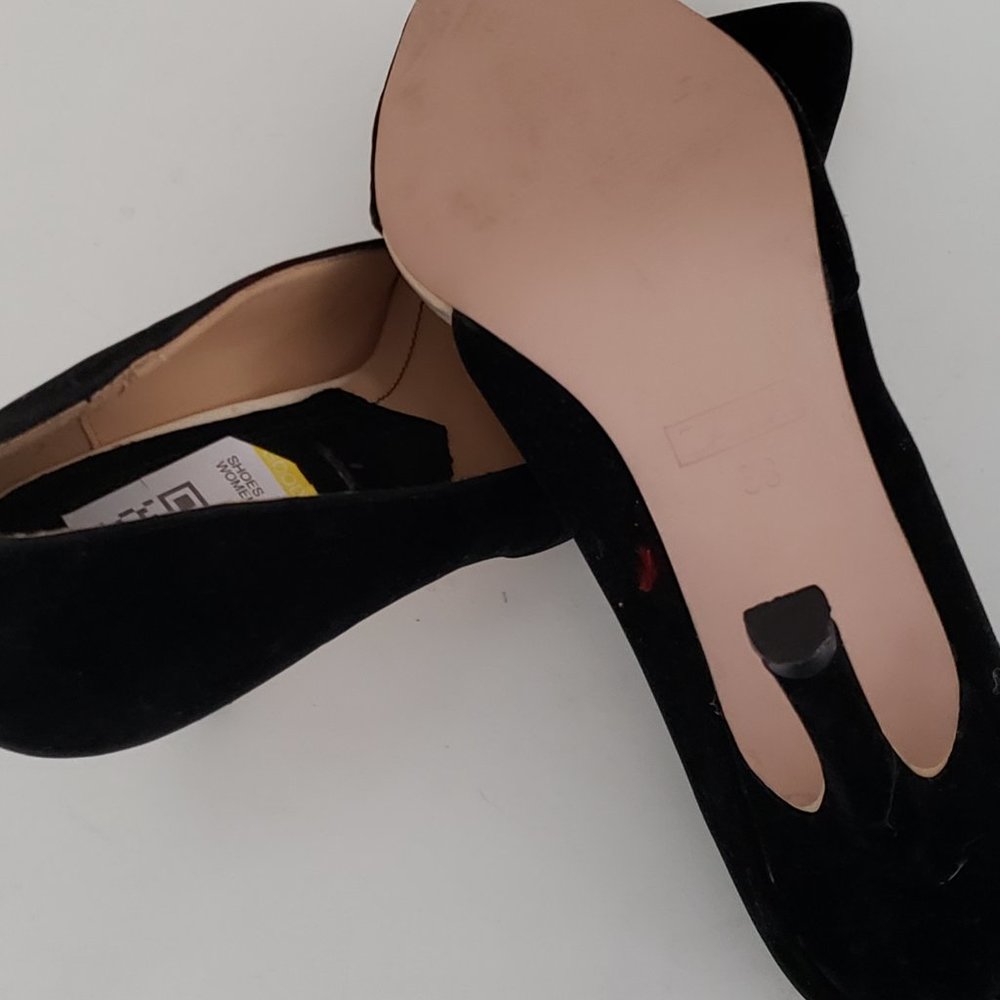 ZARA Woman Black Suede Heels ShoesvSize 38 (US 7.5) - Picture 4 of 5
